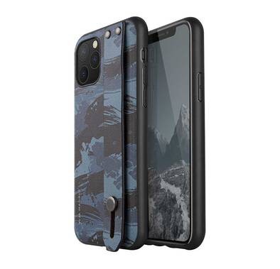 Viva Madrid Correa TPU/PC Back Case with Synthetic Leather + Integrated Video Stand Compatible for iPhone 11 Pro Max (6.5") Shock Absorbent Protection Cover - Camouflage Blue