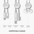 Elago Cable Managament Button, Compatible with Different types of Cables, Power Cord, TV Cable, USB Cable, Home and Office, Desktop Cable, Earphones Organizer, Organized - White