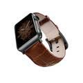 Viva Madrid Montre Crox Genuine Leather Strap Compatible for Apple Watch 42/44MM - Fit & Comfortable Replacement Wrist Band - Sweat Resistant & Lasting Durability - Brown/Black