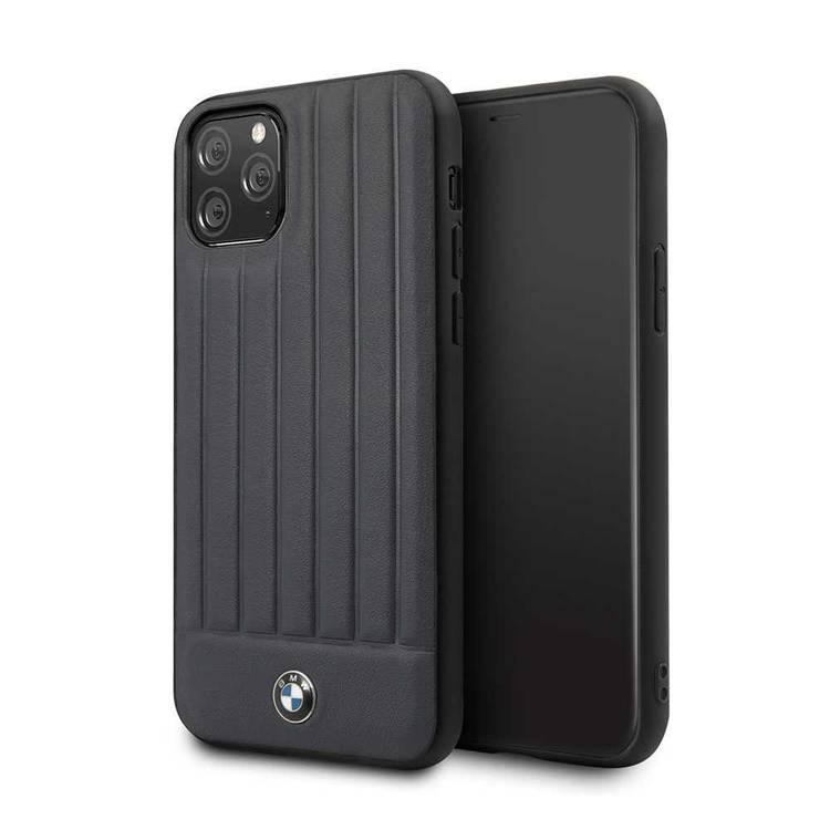 BMW Hard Case Leather Lines Compatible with iPhone 11 Pro Max, Full Protection, Accurate Cutouts Easy Access to All Ports, Scratch Resistant - Navy