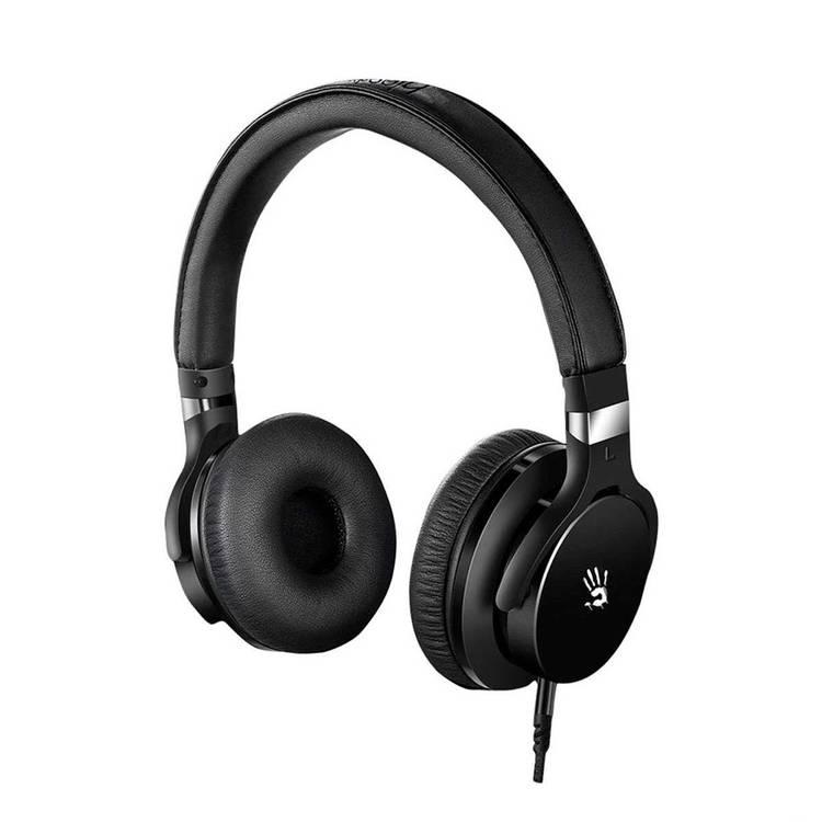 Bloody M510 Dynamic Hifi Headphone,True Balanced Sound, Hybrid Diaphragm,Detachable Cable,Foldable Design, Protein Ear Cushions,Tangle-Free Cable - Black
