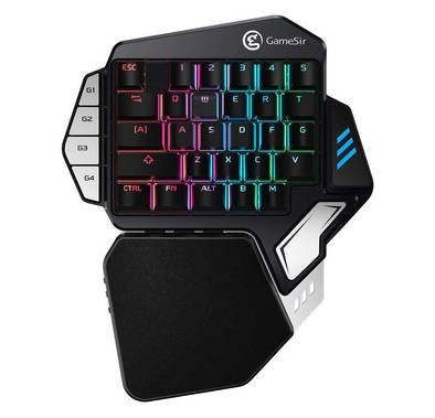 GameSir Z1 Gaming Keypad-Cherry MX Red Switch Buttons for Versions Prior to iOS 13.4 at present, Onehand Keyboard,Glorious & Amazing Lighting Effects,Detachable Wrist-Rest Section