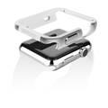 X-Doria Defense Edge Case Compatible for Apple Watch 44mm - Anti-Scratch - Impact Protection - Easy Snap-on Design - Soft Rubber Lining -  Silver  (Machined Metal Guard)