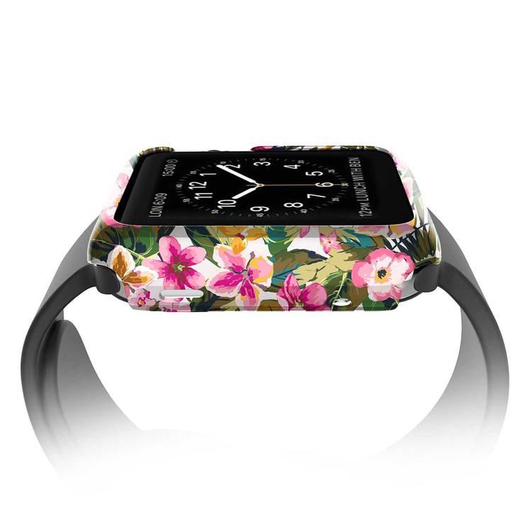 X-Doria Revel Floral Design Slim-fitting Band Compatible for Apple Watch 42mm - Scratch Resistance - Easy to Install - Full Access to All Controls & Features - Floral Smoke