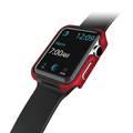 X-Doria Defense Edge Case Compatible for Apple Watch 44mm - Anti-Scratch - Impact Protection - Easy Snap-on Design - Soft Rubber Lining - Metallic Red (Machined Metal Guard)