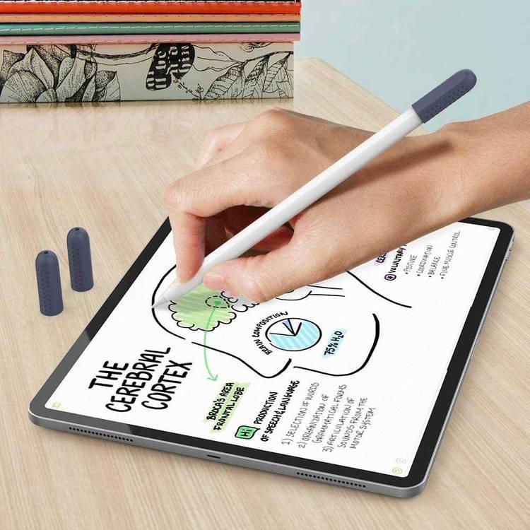 AhaStyle Full Cover Silicone Nib Cap Compatible for Apple Pencil 2 ( 3 Packs )Soft Silicone Material, Lightweight, Durable Suitable with all-new Apple Pencil - Navy Blue
