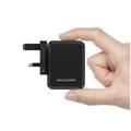 RAVPower 24W 4.8A Dual USB Wall Charger UK with iSmart Technology & LED Indicator - Portable Power Adapter w/ High-temperature & Over-charging Protection - Compact Design - Black