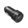 RAVPower Dual Ports Fast Charging Durable Car Charger 36W with Type-C Port - Compact Build Portable Car Power Adapter with iSmart Technology & LED Indicator - Black