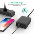 RAVPower 5 Ports USB Desktop Charger Charging Station with USB-C PD 60W - Fast Charging  Portable Mini Size Charger Hub with iSmart 2.0 Technology - Broad Compatibility - Black