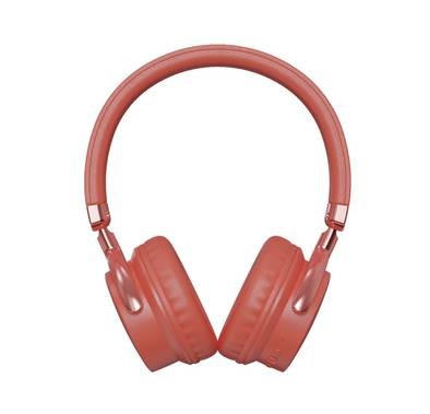 Powero+ Ritmo 220 Bluetooth Wireless Over-Ear Headphones with Pure Bass & Voice Prompt - Ergonomic Design Bluetooth 5.0 Headset - Multi Function Buttons - Siri Enabled - Red