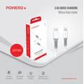 Powero+ Fine Series PVC Data Cable 20W 100CM / 1M Compatible for iPhone Lightning to Type-C Port Devices - Sturdy & Durable Fast Charging & Data Transmission Connector - White