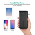 RAVPower 2-in-1 Savior Series 10000mAh Portable Charger Power Bank with AC Plug - Built-in Wall Charger - EU & UK Adapter Interchangeable - Travel-friendly Powerbank - Black