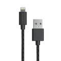 Powerology Leather Cable 1.2M Compatible for iPhone Lightning Devices - Sturdy & Enhance Durability Connector - Fast Charging Cord - Supports Power Delivery - Black