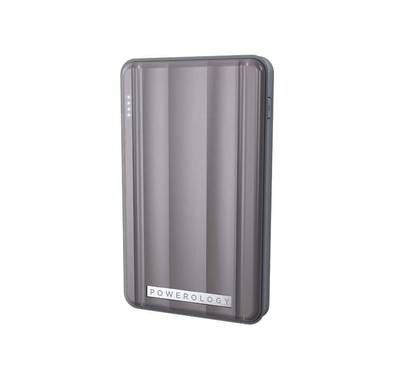 Powerology PD Power Bank 6000mAh 18W with LED Battery Level Indicator - Shock Resistant - Travel-friendly - Ultra Compact Fast Charging Portable Charger Powerbank - Gray