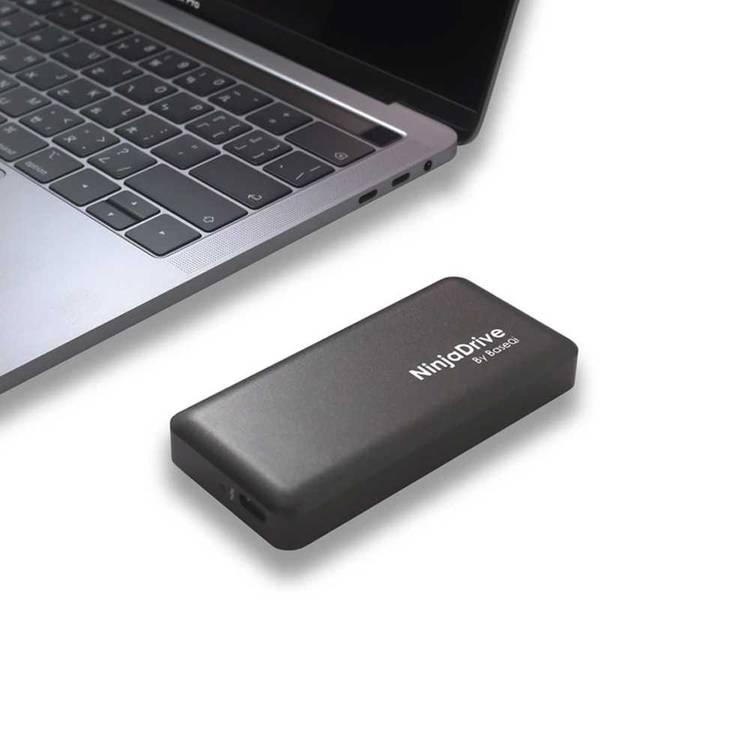NinjaDrive TB3 Aluminum Portable SSD 1TB - Plug & Play Extreme Speed Hard Drive File Storage - Light & Portable External SSD Compatible for MacBook / iMac / Mac Pro & Windows
