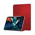 Devia Leather Case with Pencil Slot Compatible for Apple iPad Pro 11" ( 2018 ) Elegant & Slim Design 360° Full Protection Case - Three Fold Flip Stand Protective Cover - Red