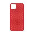 Devia Woven Pattern Design Soft Case Compatible with iPhone 11 Pro 5.8" - Maximum Screen Size Protection, Soft Material, Double Layered Design, Camera Protection - Red