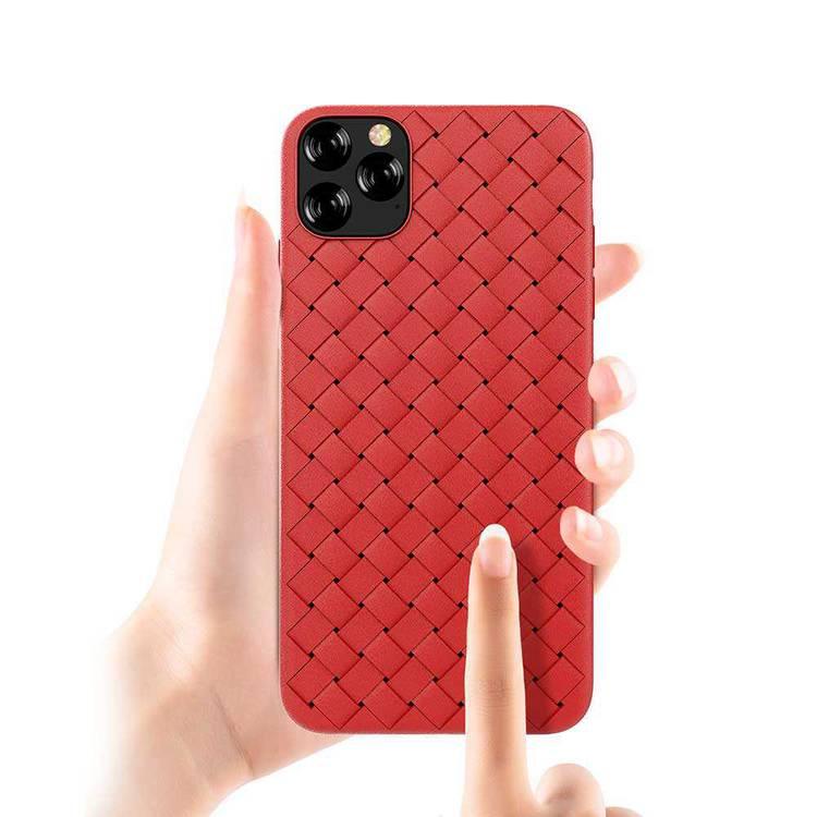Devia Woven Pattern Design Soft Case Compatible with iPhone 11 Pro 5.8" - Maximum Screen Size Protection, Soft Material, Double Layered Design, Camera Protection - Red