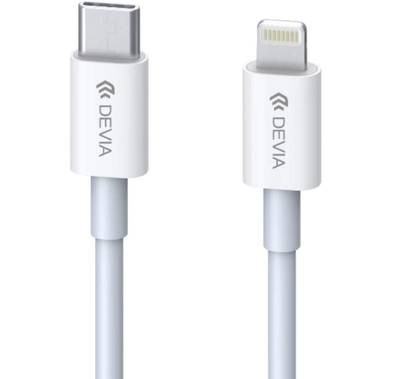 Devia Smart Series PD Cable Compatible with Lightning 1M 3A, Made of Thermoplastic elastomers (TPE), Fast Charging & Effective Data Transmission, Durable & Long Lasting - White