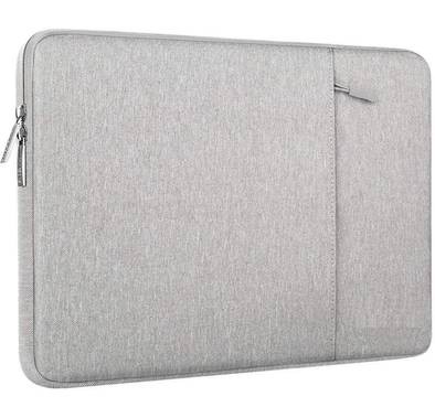 Devia Justyle Business Inner Laptop Bag 15.4" with Pocket Compatible for MacBook Pro 15.4" & 16" - Bump & Shock Absorption -  Slim Portable Waterproof Sleeve Bag - Silver Gray