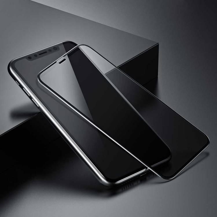 Devia Van Series Full Screen Anti-Glare Tempered Glass Compatible for iPhone 11 Pro Max (6.5") Anti-Peeping Screen Guard - 9H Ultra Thin Screen Protector w/ Alignment Frame -Black