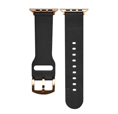 Devia Cowboy Genuine Leather Watch Band for Smartwatch - Adjustable Replacement Wrist Band Strap Compatible for Apple Watch 38/40mm - Black