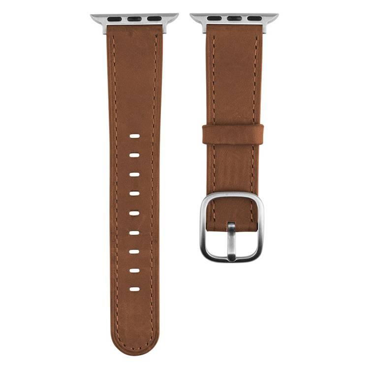 Devia Real Leather Watch Band 42/44mm, Classic & Vintage Apperance, Genuine Leather Watch Band Replacement, Comfortable Feel, Durable, Easy to Install, Finely Crafted - Brown