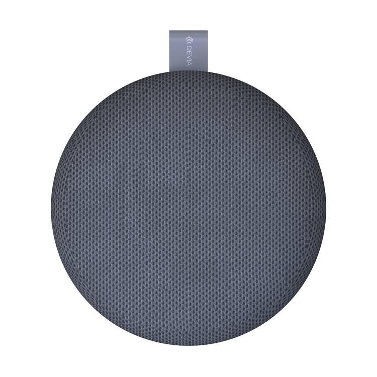 Devia Kintone Series Fabric Wireless Speaker, 400mAh Large Capacity, Stylish Circular Appearance, High Quality Speaker, Clear Sound, Classic Fabric Skin, Friendly Feel - Gray
