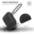 Ahastyle Duotone Premium Silicone Case Compatible for AirPods 1/2 - Front LED Visible - Dirt & Scratch Resistance - Shock Absorption Drop Protection Cover - Black