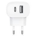 Charger Adapter Belkin WCB008myWH  Charge USB-C + USB-A Wall Charger 32W - White