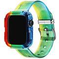 Ahastyle Rainbow TPU Watch Band for Smartwatch - Comfortable & Durable Stylish Design - Adjustable Replacement Wrist Band Strap Compatible for Apple Watch 42/44mm - Rainbow