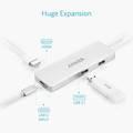 Anker Premium USB-C Hub with Ethernet and Power Delivery UN, Stylish Design, Huge Expansion, Gigabit Ethernet, Full-Speed Charging, UltraPortable, Simultaneous Operations - Silver