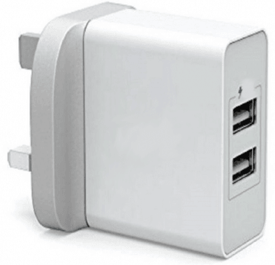 Devia Dual USB Wall Charger 3.1A UK with Micro USB Cable - White