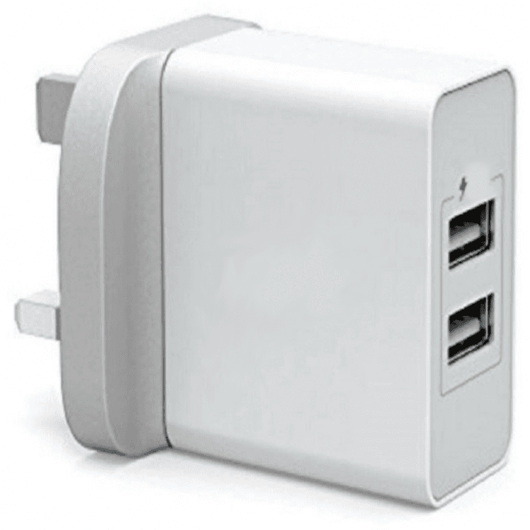 Devia Dual USB Wall Charger 3.1A UK with Micro USB Cable - White