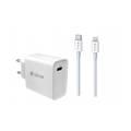 Devia Smart Series PD Quick Charger Set with Type-C to Lightning Cable UK 18W - White