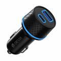 Devia Extreme Speed Series Full Compatible PD + QC Quick Car Charger 42.5W - Black