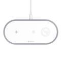 Devia 3 in 1 Wireless Charger for Smart Phone / Apple Watch & Earphone V5 15W - White
