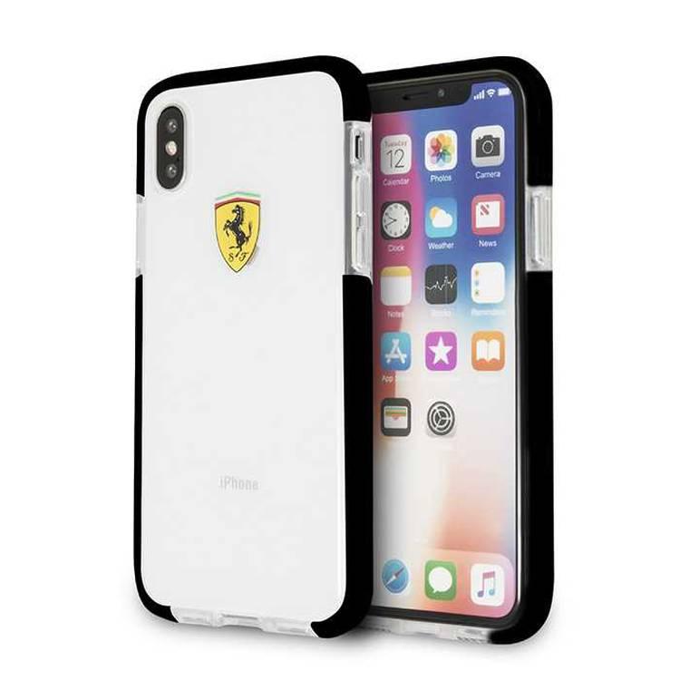 CG Mobile Ferrari Shockproof Transparent Hard Case for iPhone X - Black