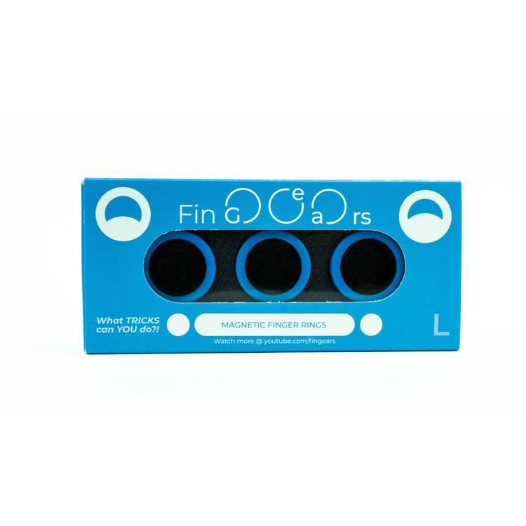 FinGears Magnetic Fidget Rings, Relieve Stress and Anxiety, Freestyle Magnetic Spinner Ring for Adult Pack of 3 (Blue/Black)