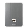 Karl Lagerfeld PU Saffiano Karl Head Folio Case for iPad 11" - Silver