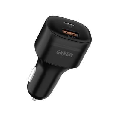 Green Lion Dual Port Car Charger PD+QC3.0 20W, Fast Charg...
