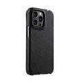 Melkco Jacka Series Lai Chee Pattern Premium Leather  Cover Case for Apple iPhone 13 Pro (6.1") - (Black LC)