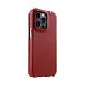 Melkco Jacka Series Lai Chee Pattern Premium Leather  Cover Case for Apple iPhone 13 Pro (6.1") - (Red LC)