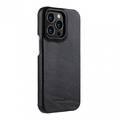 Melkco Back Snap Series Lai Chee Pattern Premium Leather Snap Cover Case for Apple iPhone 13 Pro (6.1") - (Black LC)