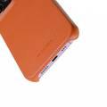 Melkco Back Snap Series Lai Chee Pattern Premium Leather Snap Cover Case for Apple iPhone 13 Pro (6.1") - (Orange LC)