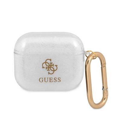 Guess TPU Colored Glitter Case for Airpods 3 - Transparent