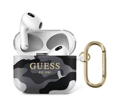 Guess TPU Shinny Camouflage Case for Airpods 3 - Black