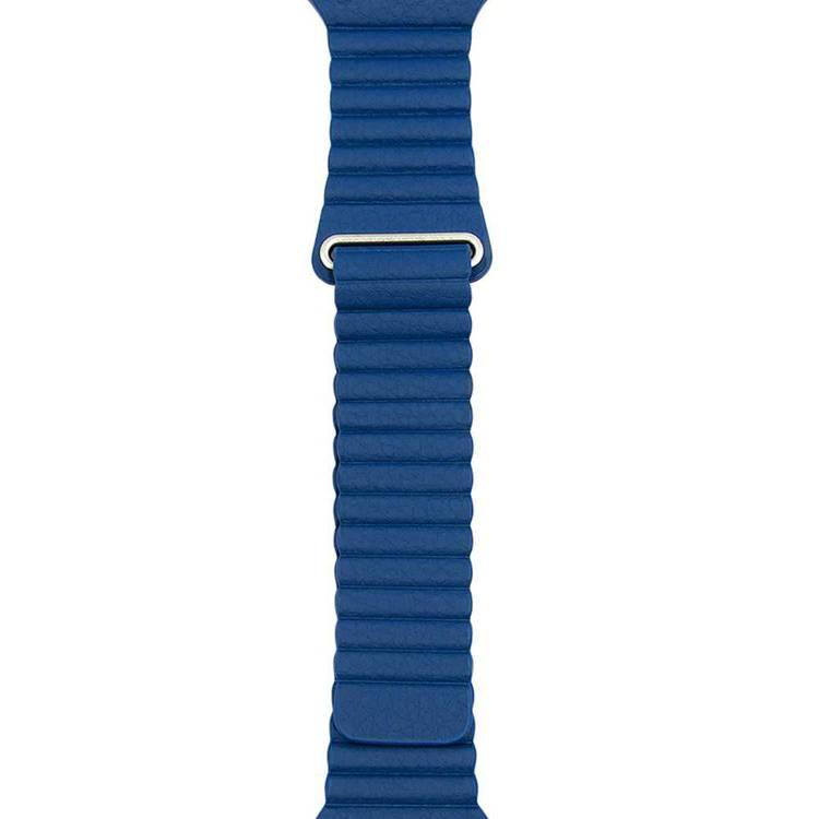 iGuard by Porodo Leather Watch Band for Apple Watch 44mm / 42mm - Blue