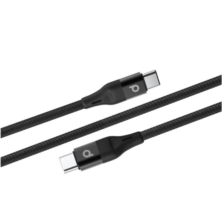 Porodo Aluminum Braided USB-C to USB-C Cable 2.2M 60W - Black