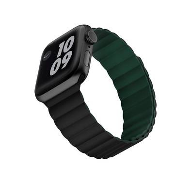 Viva Madrid VIVA-COSMO-BLKGRN44 Cosmo Magnetic Watch Strap For Apple Watch 42/44MM , Replacement Strap /Dual Color tone Lightweight Strap - Black / Green